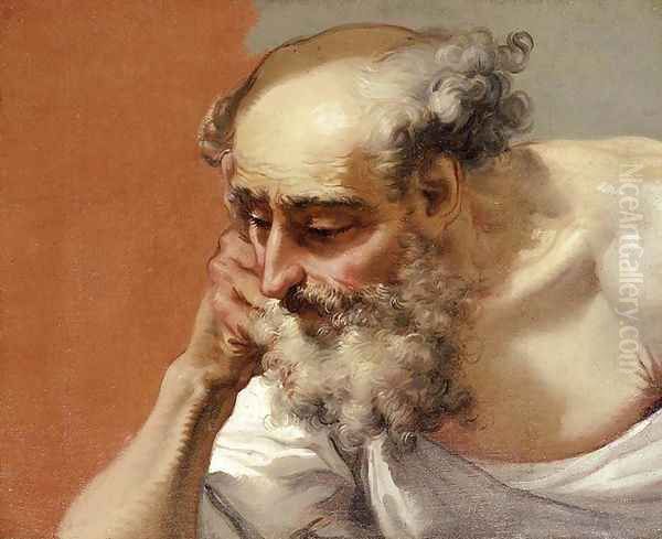 Head Study of an Elderly Bearded Man Oil Painting by Mauro Gandolfi