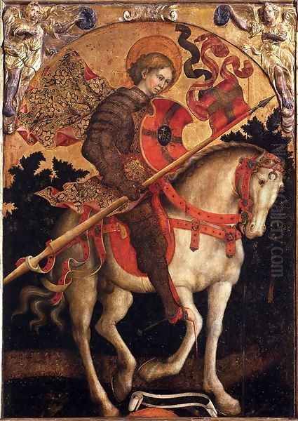 St Chrysogonus on Horseback Oil Painting by Michele (di Taddeo di Giovanni Bono) Giambono