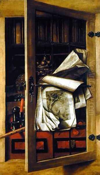 Cupboard Oil Painting by Franciscus Gysbrechts