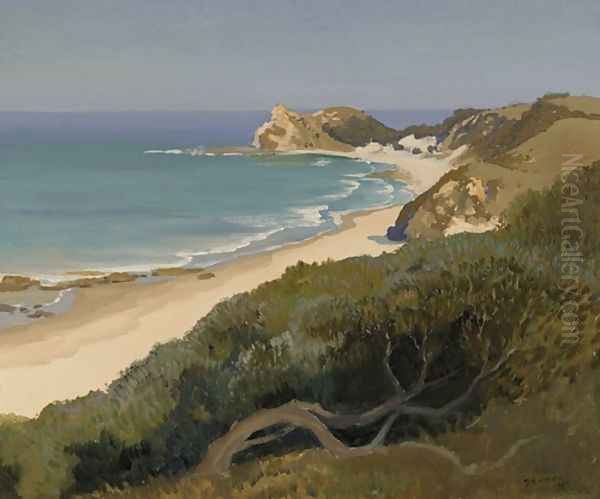 Shelley Beach, New South Wales Oil Painting by Elioth Gruner