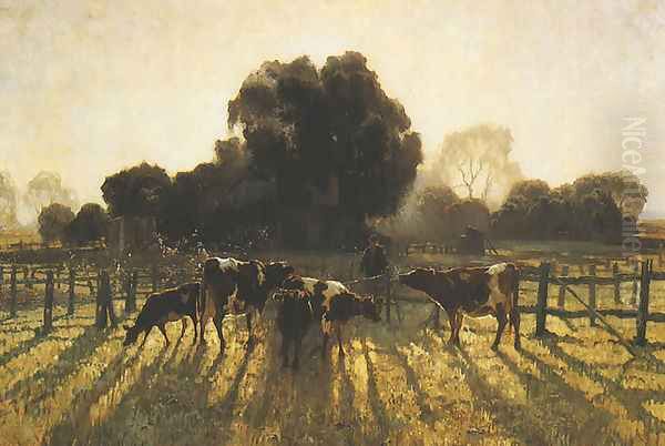 Spring Frost: Emu Plains Oil Painting by Elioth Gruner