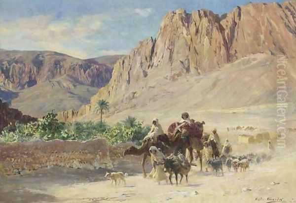 Caravan in the Desert (Caravane dans le desert) Oil Painting by Eugene-Alexis Girardet