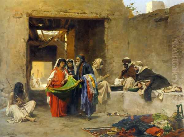 At The Souk Oil Painting by Eugene-Alexis Girardet