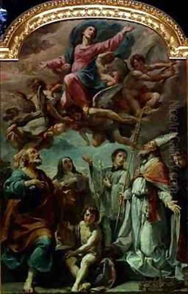 Madonna in Glory with Saints Oil Painting by Ubaldo Gandolfi