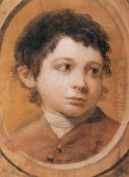 Portrait of a Young Boy Oil Painting by Ubaldo Gandolfi