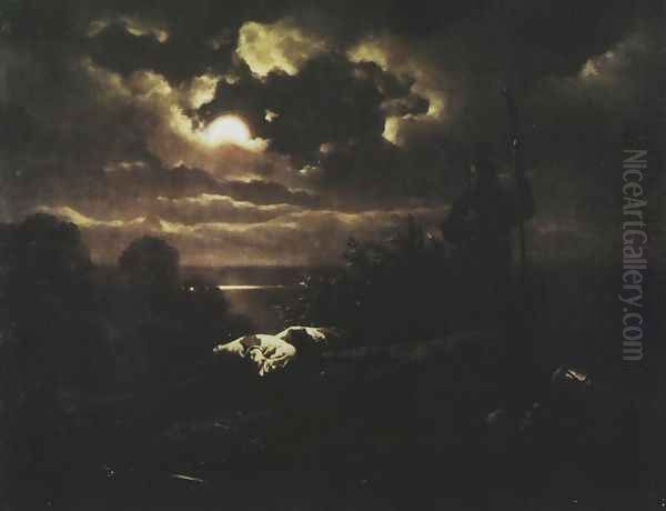 Nocturne Oil Painting by Artur Grottger