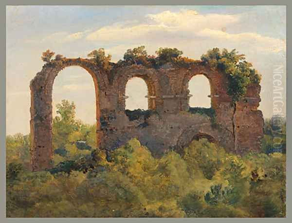 Remains of an Aqueduct late 1820s Oil Painting by Andre Giroux