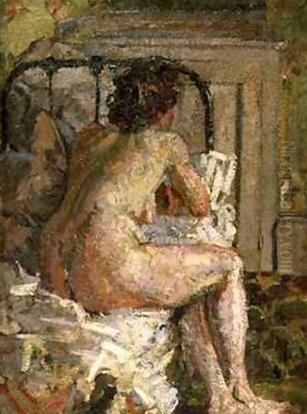 Nude on a bed Oil Painting by Harold Gilman