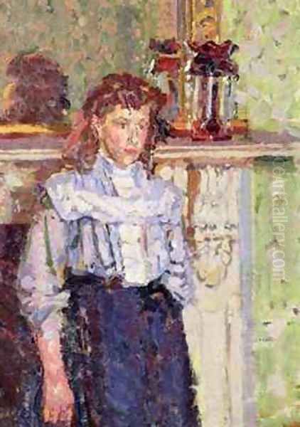 Girl by a Mantelpiece Oil Painting by Harold Gilman