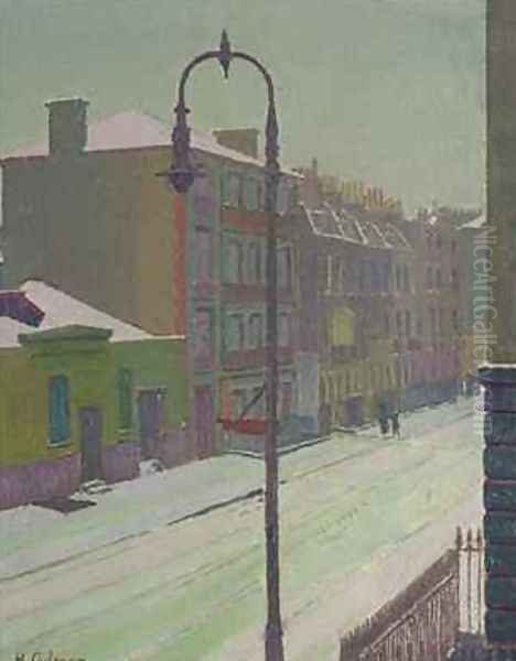 London Street in the Snow Oil Painting by Harold Gilman