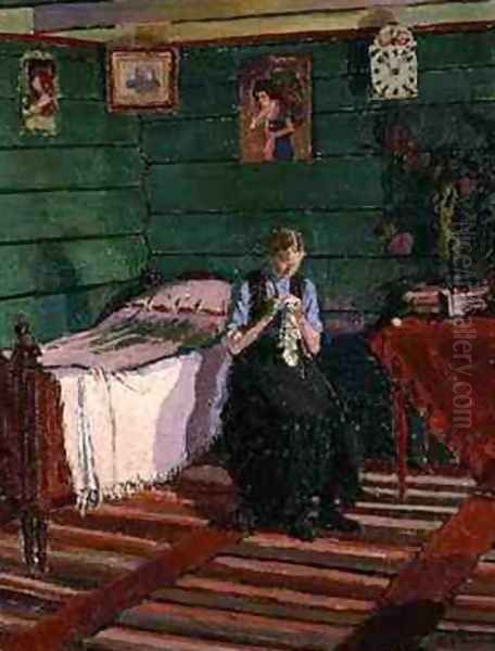 Norwegian Interior Oil Painting by Harold Gilman