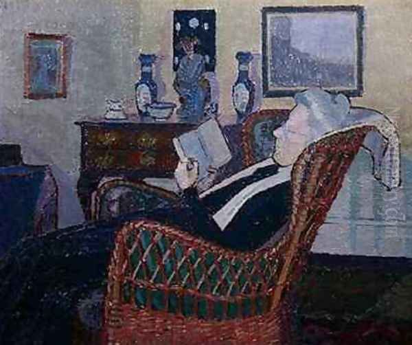 Interior with Artists Mother Oil Painting by Harold Gilman