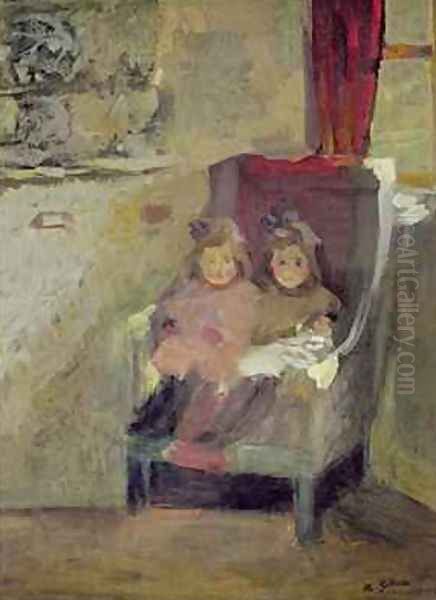 The Artists Daughters Oil Painting by Harold Gilman