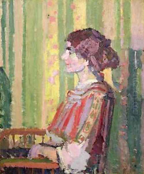 Mrs Robert Bevan Oil Painting by Harold Gilman