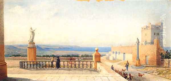 A View From St. Paul'S Bay, From San Paul Ta-Targa, Malta Oil Painting by Gian Gianni