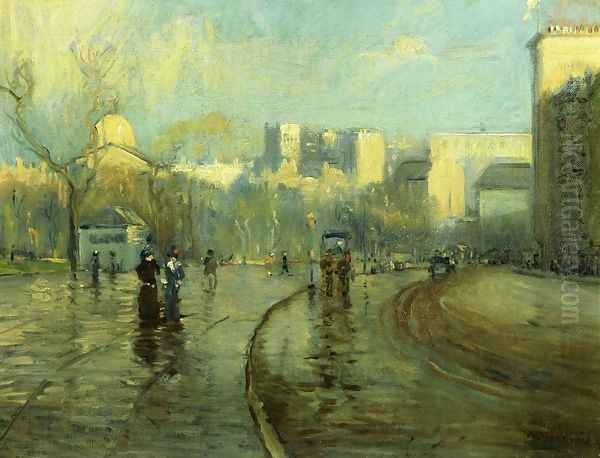 Early Morning, Tremont Street, Boston Oil Painting by Arthur C. Goodwin