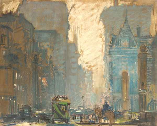 Fifth Avenue at 59th Street Oil Painting by Arthur C. Goodwin