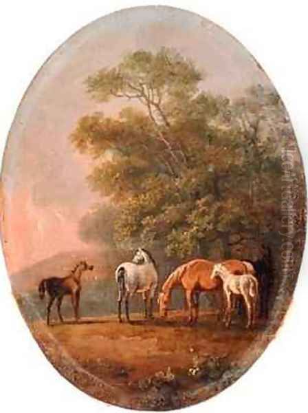 Mares and Foals Oil Painting by Sawrey Gilpin