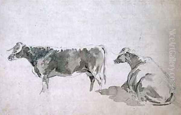 Studies of Cattle Oil Painting by Sawrey Gilpin