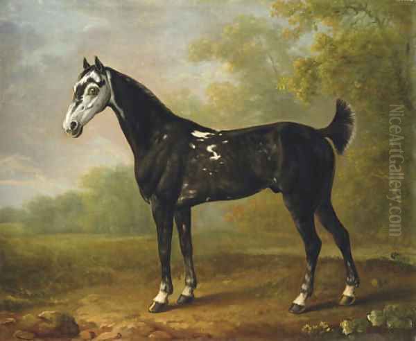 Nimrod aged seven, in a wooded landscape Oil Painting by Sawrey Gilpin