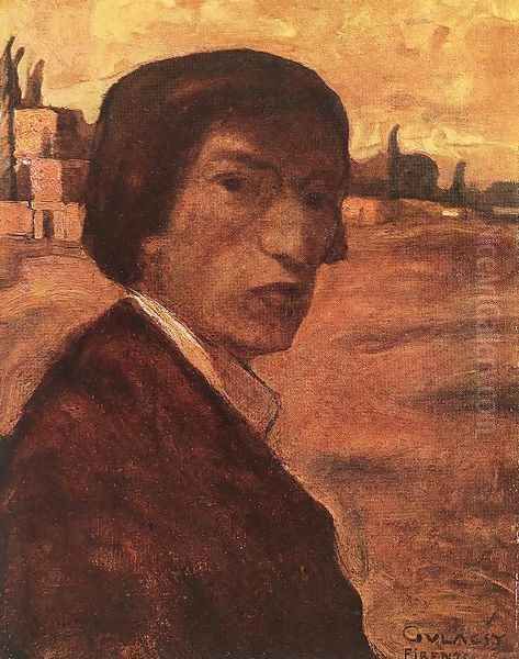 Self-portrait 1903 Oil Painting by Lajos Gulacsy