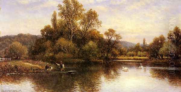 The Ferry Oil Painting by Alfred Glendening