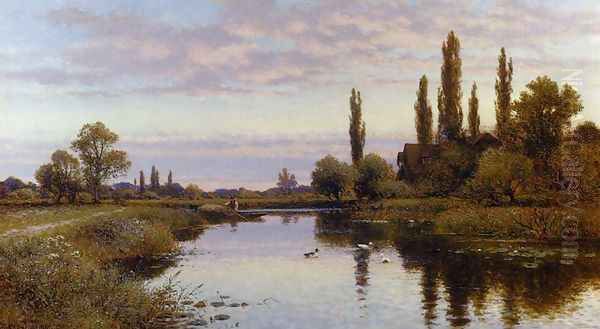 The Reed Cutter Oil Painting by Alfred Glendening