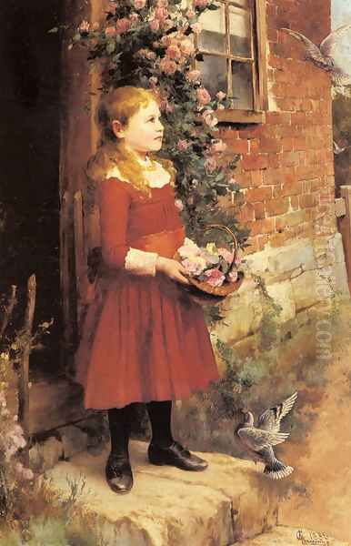 The Youngest Daughter of J.S. Gabriel Oil Painting by Alfred Glendening