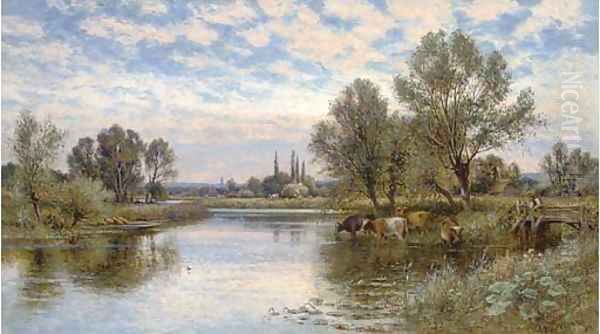 A summer's day on the Thames Oil Painting by Alfred Glendening