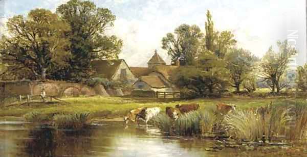 On the river Oil Painting by Alfred Glendening