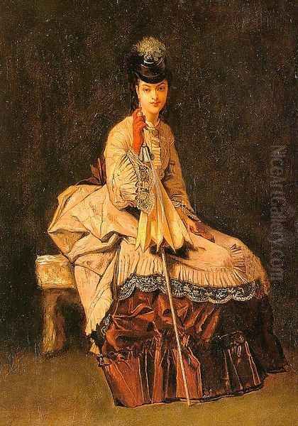 Lady Seated Oil Painting by Jules Adolphe Goupil