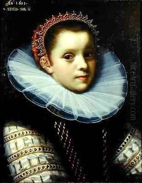 Portrait of a Young Girl Wearing a Ruff Oil Painting by Gortzius Geldorp