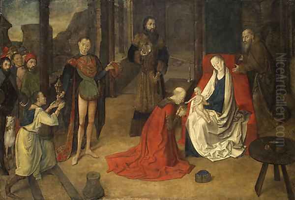 The Adoration of the Magi ca 1465 Oil Painting by Joos van Ghent