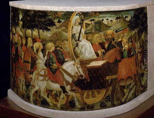 Triumph of Fame, inspired by Triumphs by Petrarch 1304-74 Oil Painting by Giovanni di ser Giovanni Guidi (see Scheggia)