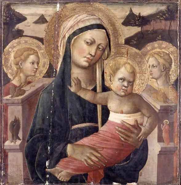 Madonna and Child Enthroned 2 Oil Painting by Giovanni di ser Giovanni Guidi (see Scheggia)