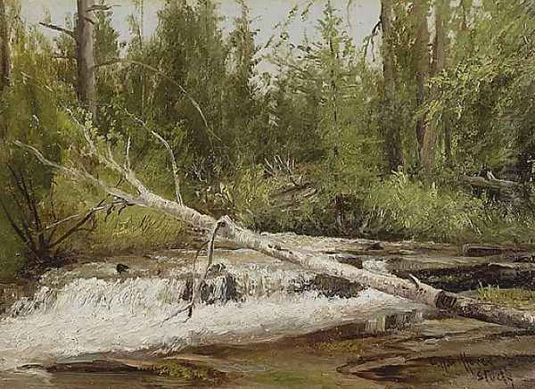 Forest Stream Oil Painting by Charles Henry Gifford