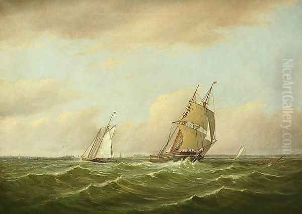 New Bedford Harbor, 1868 Oil Painting by Charles Henry Gifford