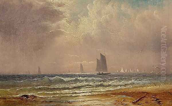 Sails Off the New Bedford Coast Oil Painting by Charles Henry Gifford