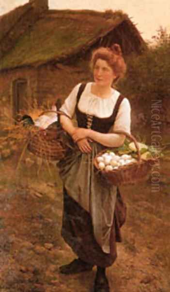 La Fille De Ferme Oil Painting by Boulanger Gustave