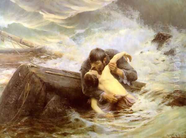 Adieu Oil Painting by Alfred Guillou