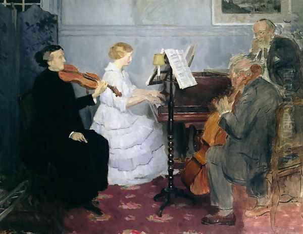 Chamber Music Concert Oil Painting by Jules Alexandre Grun