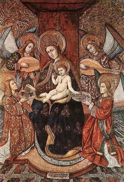 Madonna with Music-Making Angels 1460-70 Oil Painting by Pere Garcia