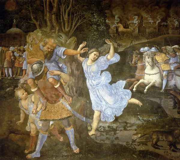 Flight of Aeneas from Troy 1507-10 Oil Painting by Girolamo Genga