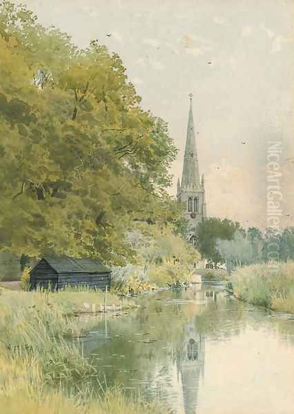 The parish church at St. Ives Oil Painting by William Fraser Garden