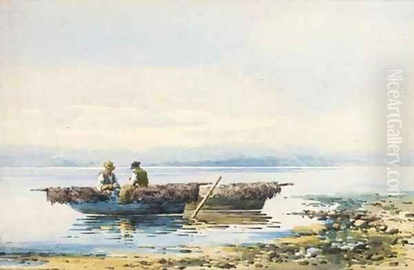 Fishing off the coast of Corfu Oil Painting by Angelos Giallina