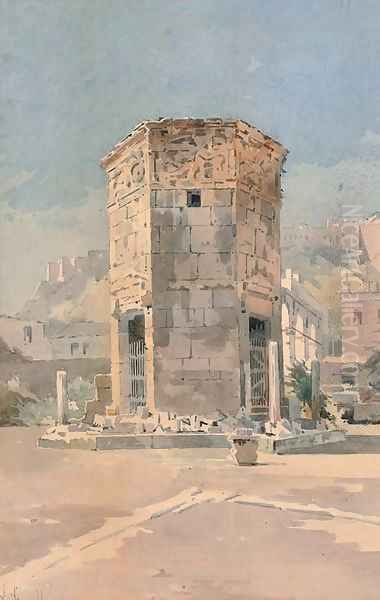 The Temple of the Winds at Athens Oil Painting by Angelos Giallina