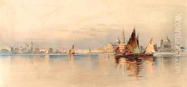 Venice, seen from the lagoon Oil Painting by Angelos Giallina