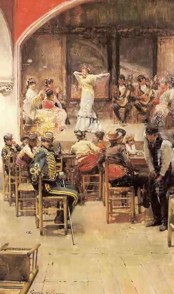 Spanish Cabaret Oil Painting by Jose Garcia y Ramos