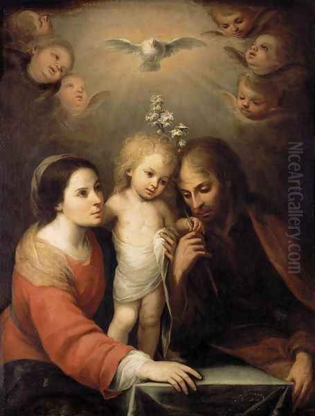 The Holy Family Oil Painting by Juan Simon Gutierrez