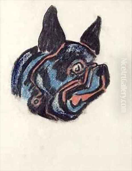 Dog Oil Painting by Henri Gaudier-Brzeska